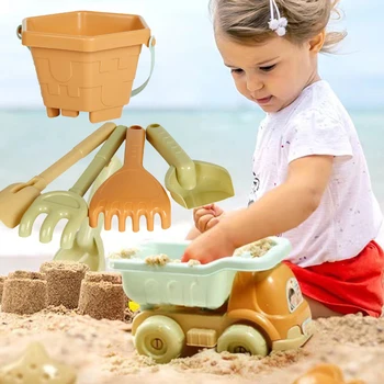 Детские пляжные игрушки, забавная лопатка, форма, ведро, песочные часы, Песочный бассейн, подарок на день рождения для мальчиков и девочек, инструмент для рытья песка
