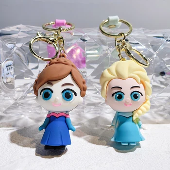 Брелок для ключей из аниме Disney Frozen Королева Эльза, принцесса Анна, Эпоксидная кукла, брелок для ключей, рюкзак, Брелок для ключей от машины, Игрушки в подарок