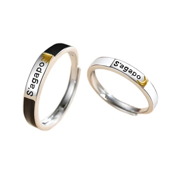 Кольца для пары, женские Кольца, Мужские кольца, подходящие к набору колец для пальцев, Медный Материал, Регулируемые Свадебные украшения, Подарки, Открытые кольца