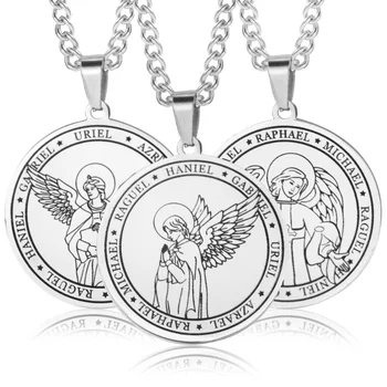 Ожерелье Архангела для женщин, ожерелья Уриэля, подвеска Майкла Рафаэля Ханиэля, подарок для любителей моды серебристого цвета.