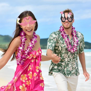 Солнцезащитные Очки для Гавайской вечеринки Flamingo Tropical Luau Принадлежности для украшения Пляжной вечеринки у бассейна, Забавные Очки для детской Вечеринки
