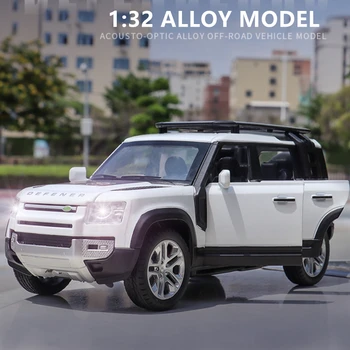 1/24 Модель автомобиля из сплава Land Rover Defender, Изготовленная на заказ, Металлическая игрушка, внедорожники, Модель автомобиля, коллекция высокой симуляции, подарок для детей
