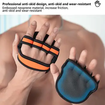 1 Пара удобных тренировочных перчаток, браслет без пальцев, Противоскользящие увеличивающие силу трения ремни для подтягивания при жиме лежа
