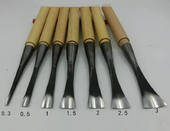 1 шт. Профессиональные стамески для резьбы по дереву 3 мм-30 мм, нож для основных инструментов для резки дерева, поделок и подробных ручных инструментов для деревообработки.