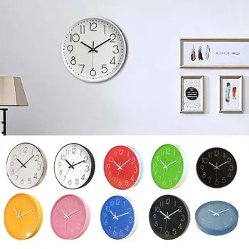 10-дюймовые настенные часы, подвесные бесшумные внутренние часы, пластиковые круглые домашние часы с противотуманной зеркальной поверхностью, комнатные часы для домашнего декора