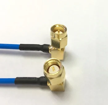 10шт Прямоугольных штекерных переходников SMA к SMA-штекерному разъему RF-кабель RG086 15 см