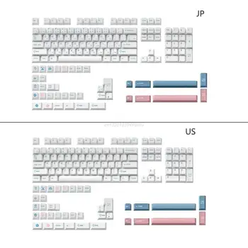 142 Клавиши, колпачки для клавиш зимней темы PBT, сублимационный краситель Cherry Profile Белого цвета для механической игровой клавиатуры Cherry Mx