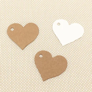 2,5x2,8 см 100 шт Ценник в форме милого сердца Этикетки для одежды из Крафт-бумаги Открытка Свадебная Услуга Подарочная Бирка DIY Tag Party Favor