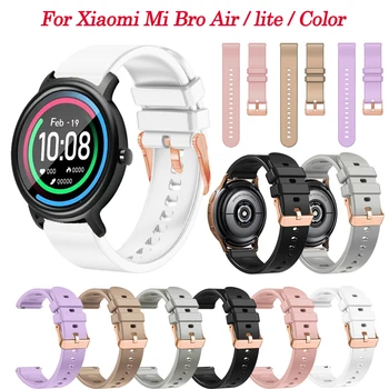 20 мм Силиконовый Ремешок Для Xiaomi Mi Bro Air/MiBro Color/lite Смарт-Ремешки Для Наручных Часов Замена Браслета Для Huawei Watch GT2 GT 3 42 мм