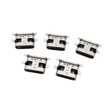 20 штук 6-контактных разъемов USB Type C SMT, разъем для подключения SMD DIP для ремонта печатной платы, порт зарядки