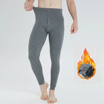 2018 Новые мужские брюки, зимнее термобелье, леггинсы полной длины, толстые флисовые теплые брюки