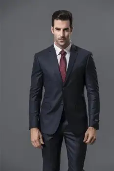 2020 Новый дизайнерский мужской костюм-двойка с однобортным вырезом на лацкане, приталенный повседневный смокинг для свадьбы (пиджак + брюки)