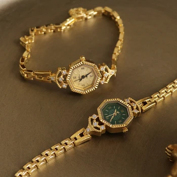 2022 Новые женские золотые часы Женские часы-браслет наручные часы в британском стиле Подарки женщинам с бриллиантами Классический стиль