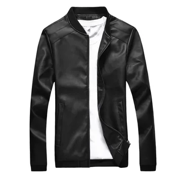 2023 Весенне-осенняя мужская кожаная куртка, классическое тонкое мужское пальто из искусственной кожи, мотоциклетная уличная куртка, элегантная повседневная футболка