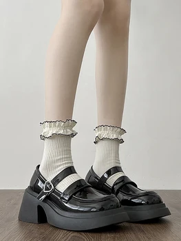 2023 весенние туфли Мэри Джейн на высоком каблуке, Новые туфли в стиле Лолиты на массивном каблуке для студенток колледжа, туфли на платформе в стиле ретро, Женские босоножки