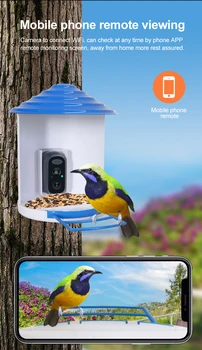 2MP1080P iCam365 ПРИЛОЖЕНИЕ Для Кормления Птиц Питание От Аккумулятора IP-Камера AI Наружные Часы Кормушка Для птиц Длительное Время Ожидания Беспроводной Монитор