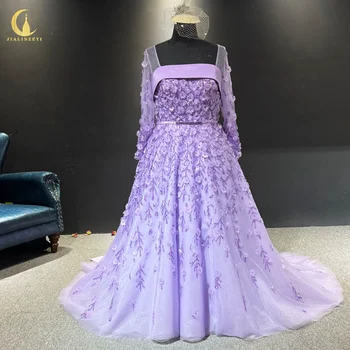 3098 Настоящие Фиолетовые Вышитые бисером Цветы с Открытыми плечами для официальных мероприятий, вечерние платья de soirée