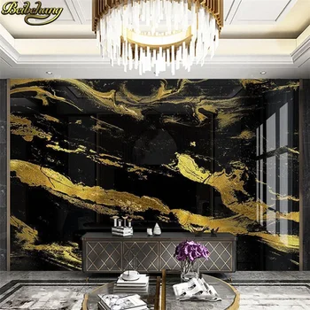 3d обои beibehang Настенная роспись на заказ роскошные обои из черного золота стойка регистрации отеля золотая фольга золотой мраморный фон стены
