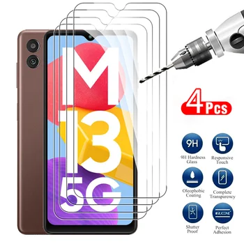 4шт Протектор Экрана Для Samsung Galaxy M13 M23 M33 M53 M32 M52 Закаленное Стекло Для Samsungm13 5G Sumsung M 13 52 Полная Клеевая Пленка