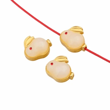 50шт бусин-разделителей с кроликом китайского зодиака для изготовления ювелирных украшений-браслетов своими руками