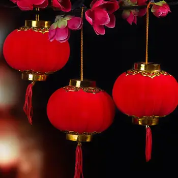 6 шт./лот Маленькие Стекающиеся Красные Фонарики Декор для свадебной вечеринки Подарок DIY Craft Милые Китайские Пластиковые Фонарики