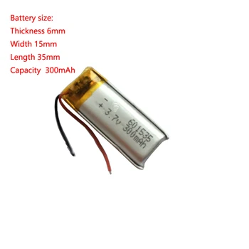 601535 Литийполимерный аккумулятор 3,7 В 300 мАч Lipo-элемент для детектора дыма Ручка для записи Беспроводная гарнитура