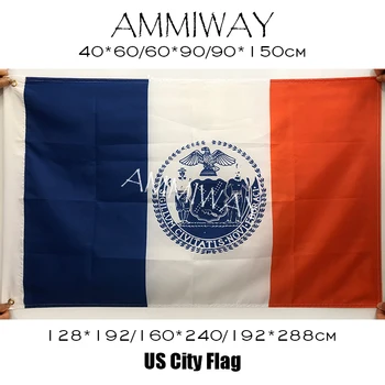 AMMEWAY USA Флаги и баннеры Нью-Йорка из 100D полиэстера, двусторонний высококачественный американский баннер America
