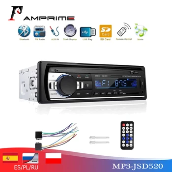 AMPrime 1Din 12V Bluetooth 2.0 Авто Стерео радио FM MP3 Музыка USB Цифровой Bluetooth Аудио JSD-520 Стерео мультимедийный плеер