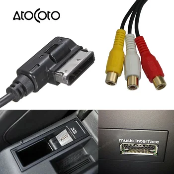 AtoCoto Car 3 RCA Аудио-Видеовход для Преобразования Интерфейса AMI MMI в Линейный Кабель для Audi VW A3 A4 A5 A6 A7 Q5 Q3 Q7