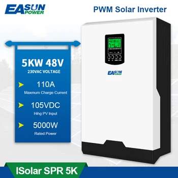 EASUN POWER 5KW Солнечный Инвертор 220VAC Выход Чистая Синусоидальная Волна 50A PWM 48V Солнечный Контроллер Заряда С Зарядом Переменного Тока 60A