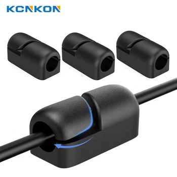 KCNKON 6шт Держатель кабеля, управление кабелем Липкие зажимы для шнура-органайзера Силиконовые самоклеящиеся