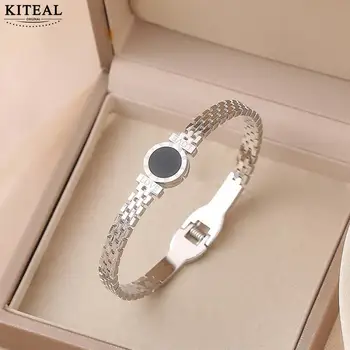 KITEAL Горячая Новая мода 18KGP Позолоченные женские подвески браслет Черный диск Браслет с любовным письмом Свадебный браслет подвески