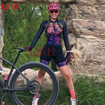 Kafitt 2023, Новый женский велосипедный костюм с длинными рукавами, летняя солнцезащитная дышащая дорожная форма, боди, комплект колготок