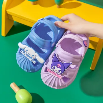 Kawaii Hello Kitty Sanrio Kuromi Cinnamoroll/ Новая Летняя Детская Нескользящая Обувь; Милые Сандалии с Рисунком Аниме; Обувь с дырками в подарок