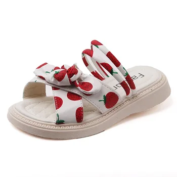 Kruleepo, тапочки с бабочкой, обувь для девочек, модное детское праздничное платье из ЭВА с противоскользящим покрытием, детские уличные повседневные сандалии для отдыха