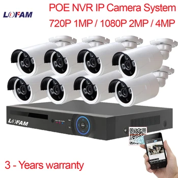 LOFAM 8CH 5MP 4MP 2MP POE NVR Комплект Система Видеонаблюдения Наружная HDMI 1080P Домашняя Система Видеонаблюдения POE IP Camera System 8