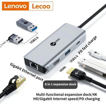 Lenovo-LKC1306H Usb C HDMI-Совместимый конвертер-адаптер Type C в HD / USB 3.0 / Type-C