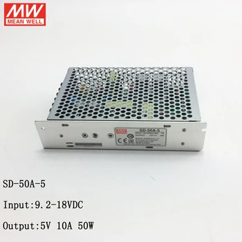 MEAN WELL SD-50A-5 Преобразователь постоянного тока от 9,2 ~18 В до 5 В 50 Вт Закрытый Импульсный Источник питания Преобразователь Трансформатор от 12 В до 5 В 10A