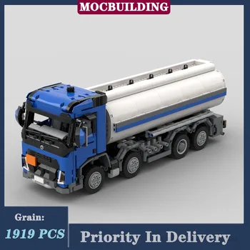 MOC City Technology 8x2 Модель автомобиля с топливным баком, строительный блок, игрушка для мальчика-грузовика, подарок на день рождения