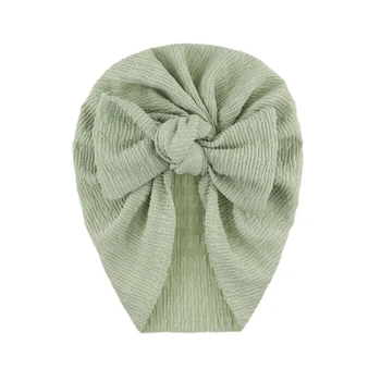 N80C Детский тюрбан, больничная шапочка для новорожденных, хлопковая шапочка для малышей, повязка на голову в богемном стиле, повязка на голову с большим бантом для волос на весну