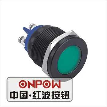 ONPOW 22 мм Металлическая светодиодная водонепроницаемая Сигнальная лампа IP68, черная контрольная лампа, индикаторная лампа (GQ22T-D / L /G / 6V /A) CE, RoHS
