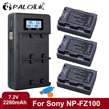PALO NP-FZ100 NPFZ100 NP FZ100 Батарея + ЖК-USB Зарядное устройство для Sony a9 a9r a9rm A7IV a7Ⅲ a7rⅢ a7m3 a7rm3 a7r3 a6600 a7m4 a7r a7 a7c