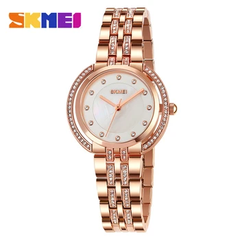 SKMEI 1979 Fashion Goddess Watch Женские Роскошные часы со стразами, водонепроницаемые женские кварцевые наручные часы Reloj cuarzo