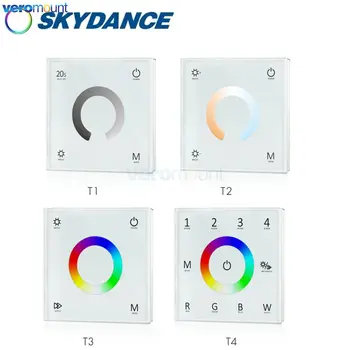 Skydance T1 DIM T2 CCT T3 RGB T4 RGBW DC12V 24V 12.5A Настенный Контроллер Сенсорной Панели для Одноцветной ленты/CCT/RGB/RGBW