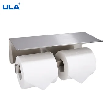 ULA Держатель для бумажных полотенец из нержавеющей стали, вешалка для полотенец без перфорации, Настенная подставка для рулонной бумаги двойного назначения для ванной кухни