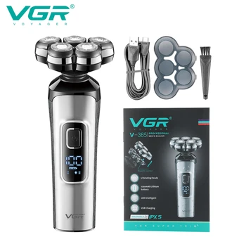 VGR Триммер для волос Электробритва Профессиональный Триммер для бороды Водонепроницаемая бритва с плавающим цифровым дисплеем Триммер для мужчин V-385