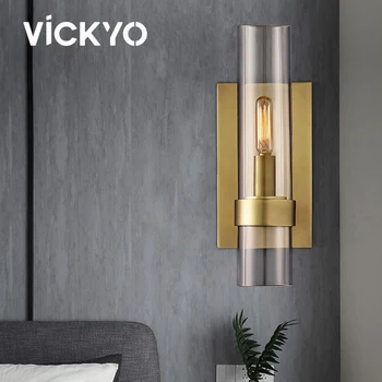 VICKYO Современный светильник для интерьера, Дизайнерский настенный светильник из светодиодной меди, прикроватный ночник для гостиной, Освещение спальни, Домашний декор