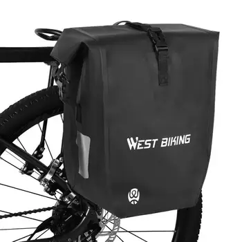 WEST BIKING Вместительная велосипедная сумка для багажника объемом 25 л, сумка для сиденья дорожного велосипеда MTB, Профессиональная водонепроницаемая велосипедная корзина