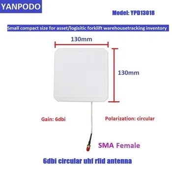 Yanpodo 6dbi водонепроницаемая наружная UHF RFID антенна дальнего действия IP67 пассивная круглая для управления запасами активов вилочного погрузчика