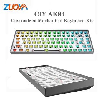 ZUOYA 84-клавишный комплект механической клавиатуры с возможностью горячей замены, совместимый с проводной C-type RGB 3/5-контактной для Cherry Gateron Kailh